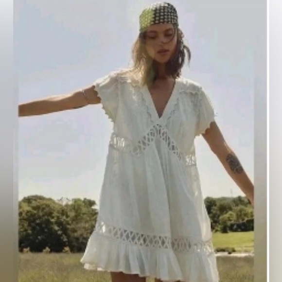 Free People Dresses & Skirts - Free People Marissa Cream Embroidered Mini Dress